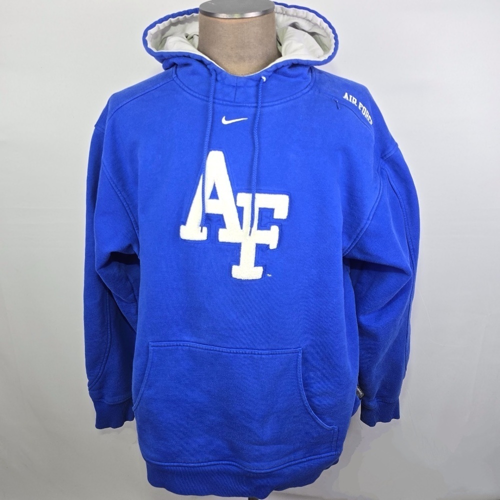VTG- Y2K Nike Team Center Swoosh Air Force Falcons Big Logo Hoodie Sweatshirt XL